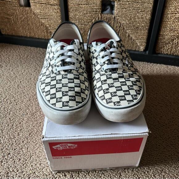 Supreme x Vans Authentic Pro Black White Checkered Sneakers Men’s 13 - Picture 3 of 13